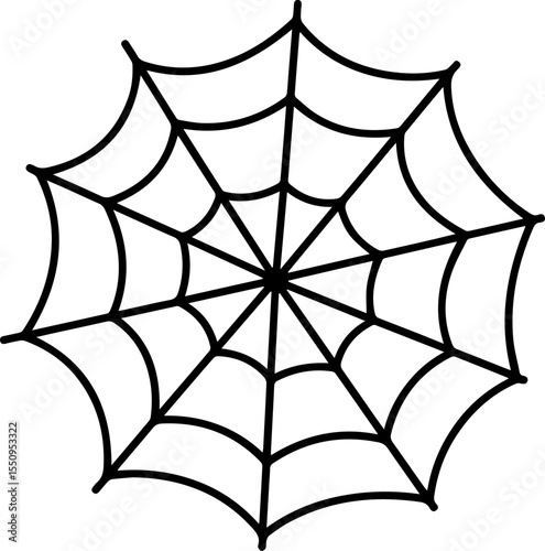 Simple black spider web vector illustration