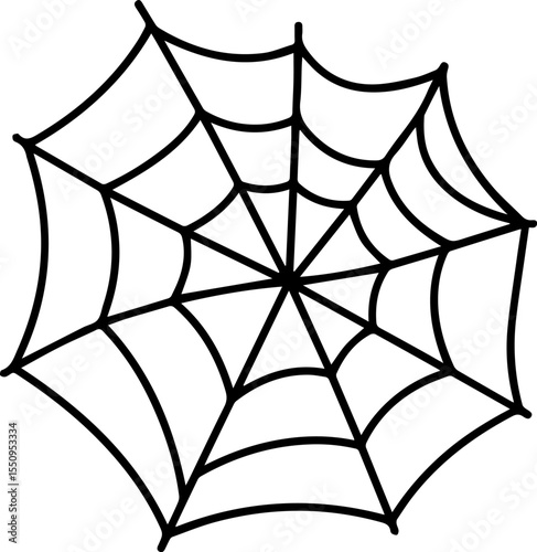 Simple black spider web vector illustration