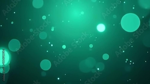 High resolution seamless background with mint green glowing blur bokeh light movement

