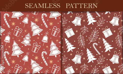 Elegant Christmas Seamless Patterns Festive Holiday Design for Winter Projects