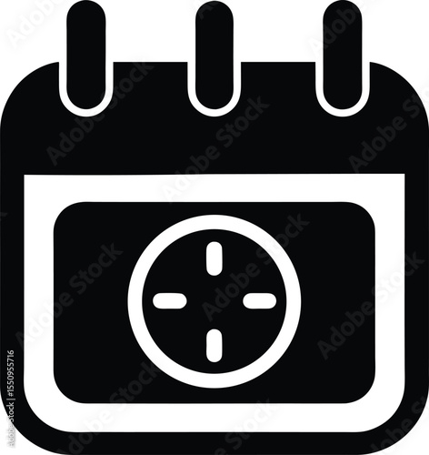 Rounded Calendar Clock Icon Vector Illustration
