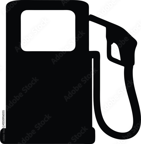 gas pump nozzle silhouette vector illustration, fuel, pump black silhouette, petrol station Black symbol