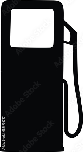 gas pump nozzle silhouette vector illustration, fuel, pump black silhouette, petrol station Black symbol