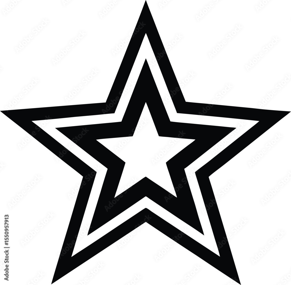 Obraz premium Solid Star Outline Icon Vector Illustration