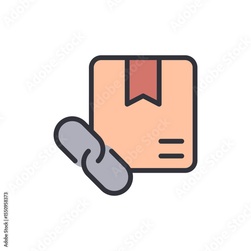Linked Shipment Icon Depicting Connected Delivery Solution Concept