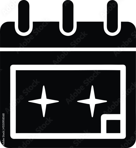 Vintage Calendar Event Icon Vector Illustration