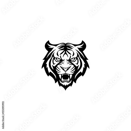 Vector Logo of the Striking Tiger Head