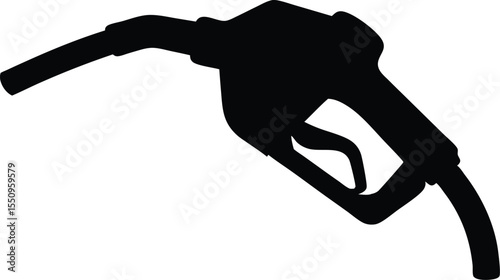 gas pump nozzle black silhouette, fuel pump nozzle isolated 