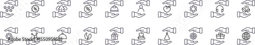 Business, Money, Gem, Gear, Flag Outline Web Line Icons Collection. Minimalistic Linear Pictogram for Web and Graphic Design, Apps, Banners, Social Network and Cards