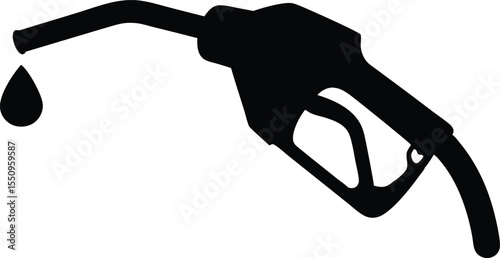 gas pump nozzle black silhouette, fuel pump nozzle isolated 