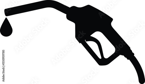 gas pump nozzle black silhouette, fuel pump nozzle isolated 