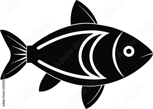 Three Dimensional Fish Icon Vector Illustration