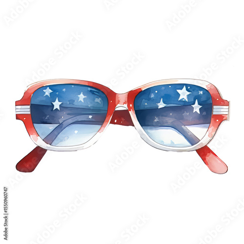 4th of july sunglasses isolated on white background
