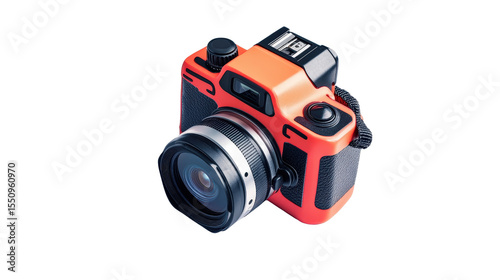 Action sports camera with waterproof casing Transparent background, PNG