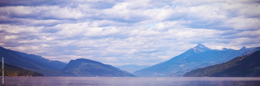 Fototapeta premium Landscape of lake with mountains