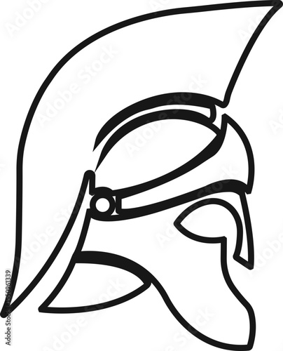 spartan helmet icon in line style. isolated on transparent background