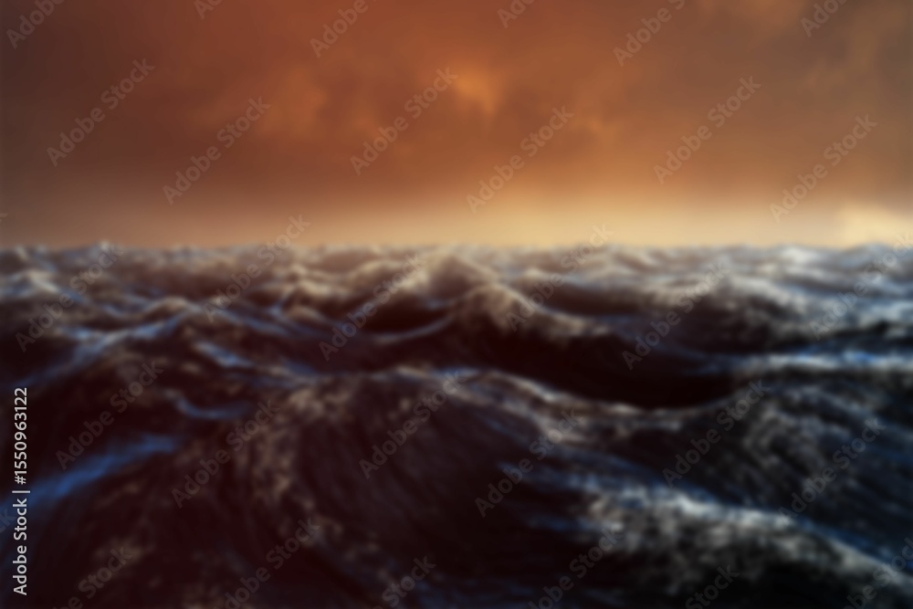 Obraz premium Waves in sea during sunset