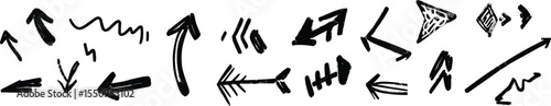 Artistic Arrow and Ink Brush Line Collection vetor,Generative Ai