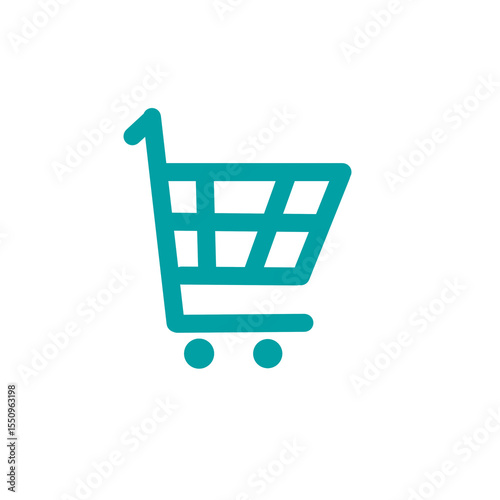 Shopping cart icon. Simple 2D flat design. Retail and commerce symbol.