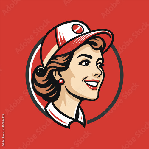 Vector Illustration of Woman Head Mascot – Stylish Female Character Logo Design with Modern Look – Perfect for Branding, Esports, Beauty Products, Fashion Labels, or Creative Projects

