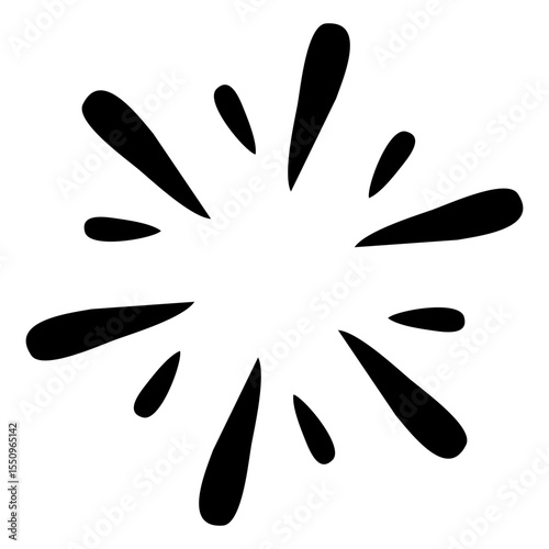 Black Starburst Lines in Randomized Pattern for Abstract Vector Design