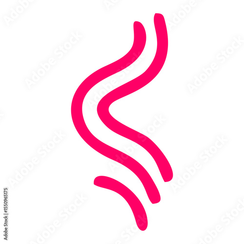 Pink Wavy Lines in Abstract Organic Form with Minimalist Handdrawn Style