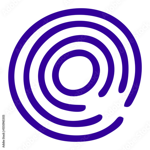 Purple Spiral Circle with Continuous Line Pattern in Abstract Vector Design