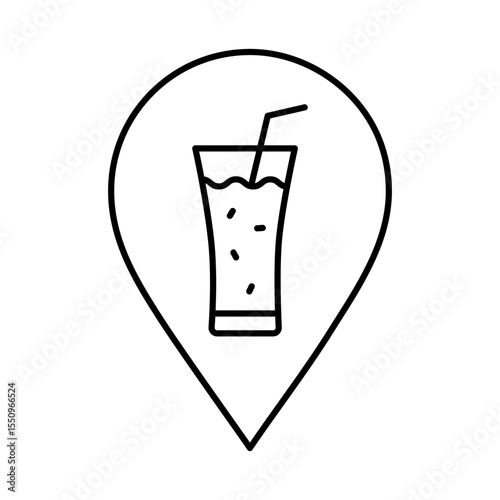 Line Pointer, Pin, Navigation, Direction, Marker Icons Editable Stroke Vector Illustration