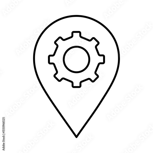 Line Pointer, Pin, Navigation, Direction, Marker Icons Editable Stroke Vector Illustration