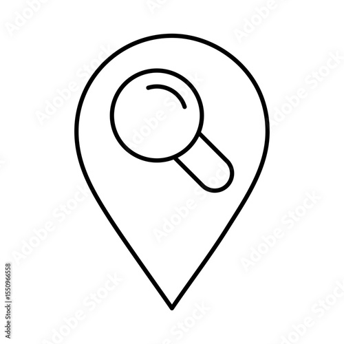 Line Pointer, Pin, Navigation, Direction, Marker Icons Editable Stroke Vector Illustration