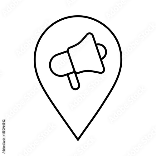 Line Pointer, Pin, Navigation, Direction, Marker Icons Editable Stroke Vector Illustration