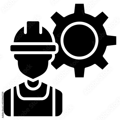 Worker glyph icon