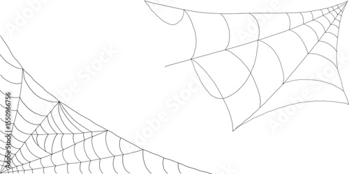 Corner cobweb silhouette elements spooky spider web vector collection for horror design