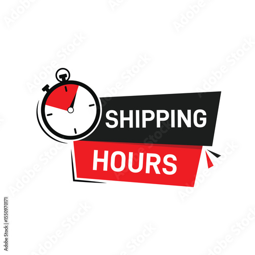 shipping hour vector illustration with clock

