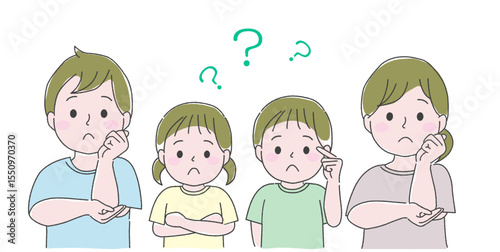 疑問　家族　両親と子供2人