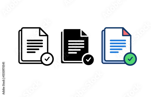 icons of files document verification Icon Set