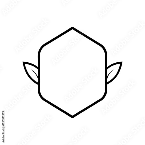 Organic label icon minimalist logo design with white background for natural product