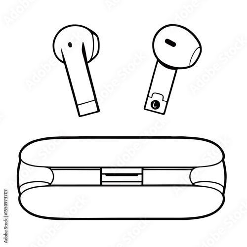 Headset silhouette image on white background