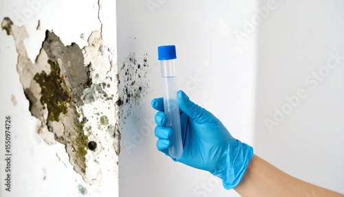 Mold inspection and sample collection.