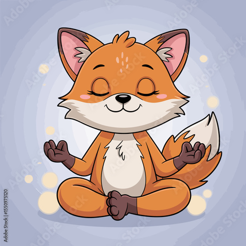 Relaxed Fox in Meditative Pose