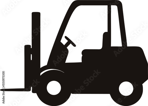 forklift truck silhouette vector illustration, forklift truck isolated 