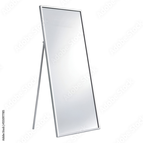 Modern Full-Length Freestanding Mirror with Slim White Frame