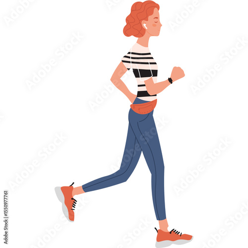 woman running marathon vector healthy lifestyle and sport icon isolated on white