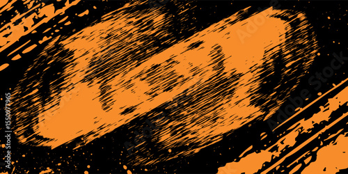 orange black brush pattern wrap sticker car banner abstract sporty lines black orange color combination grunge brush pattern.