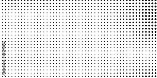 Modern Dotted halftone gradient texture. Vanishing polka dot background. Repeating dots abstract simple