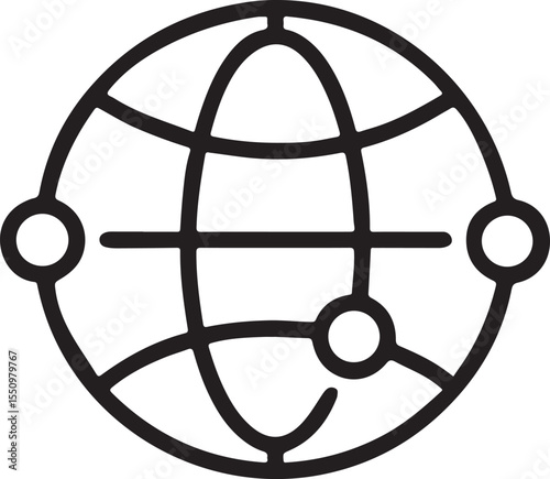 A conceptual 3D globe icon, embodying the world and a heart, is encased in a metal sphere, symbolizing global business and internet network connections