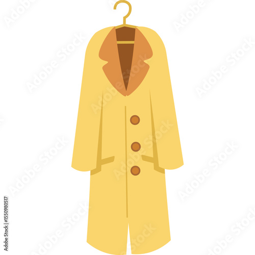 autumn coat on hanger vector icon isolated on white