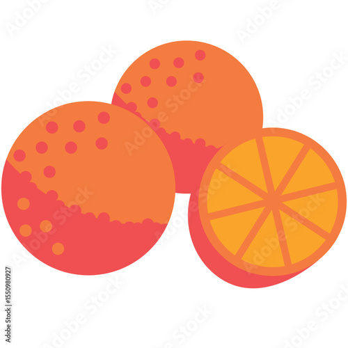 oranges vector ripe fruits icon isolated on white