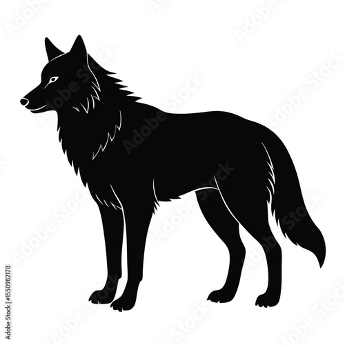 wolf silhouette on white vector background