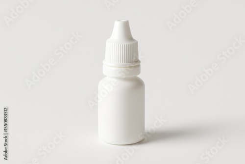 Blank white plastic dropper bottle for medicine or eye drops
